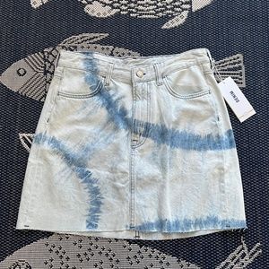 H & M Tie Dye Denim Mini Skirt